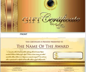 Creative Gift certificate template vector 03