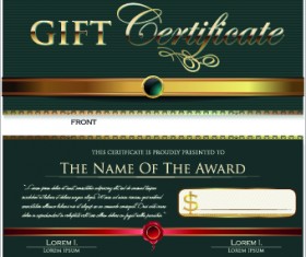 Creative Gift certificate template vector 04