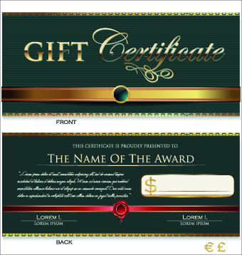 Creative Gift certificate template vector 04
