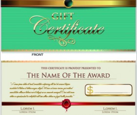Creative Gift certificate template vector 05