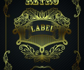 Golden patterns frame vintage background 01