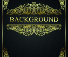 Golden patterns frame vintage background 02