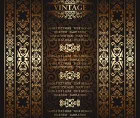 Golden vintage frame vector background 03