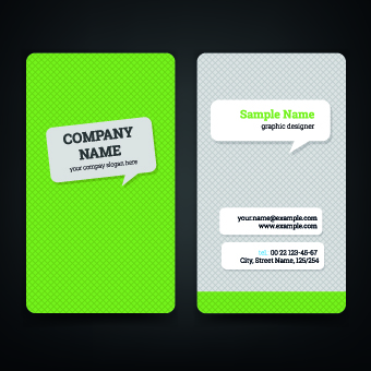 Green style business cards design vector