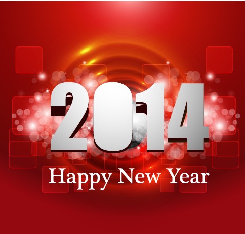 Halation 2014 New Year background vectors