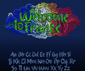 Hand drawn alphabet font vector set 02
