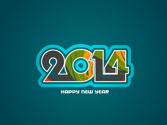 Happy New Year 2014 background creative design 06
