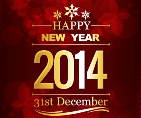 Happy New Year 2014 vector background 01