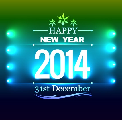 Happy New Year 2014 vector background 02