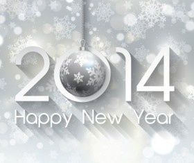 Happy New Year 2014 winter background vector