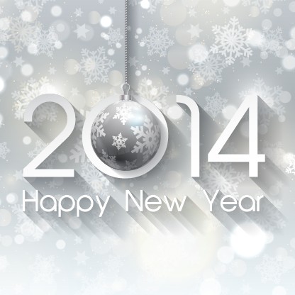 Happy New Year 2014 winter background vector