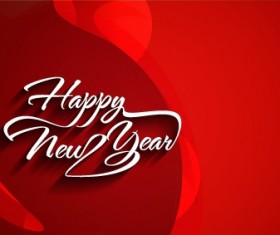 Happy New Year text with holiday background vector 02