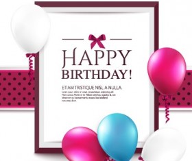 Elegant Happy Birthday balloon background vector 01
