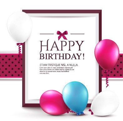 Elegant Happy Birthday balloon background vector 01 free download
