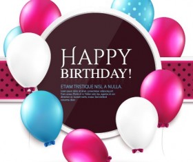 Elegant Happy Birthday balloon background vector 02