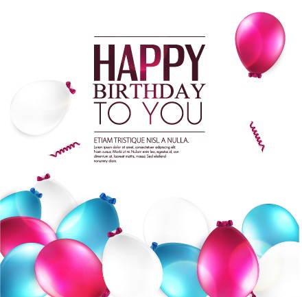 Elegant Happy Birthday balloon background vector 03