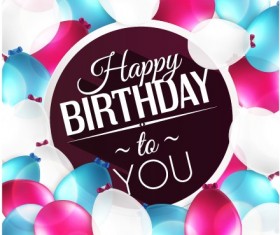 Elegant Happy Birthday balloon background vector 04