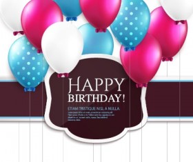 Elegant Happy Birthday balloon background vector 05