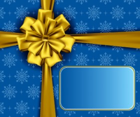 Beautiful bow holiday cards vector set 01