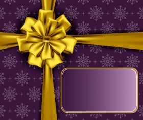 Beautiful bow holiday cards vector set 12