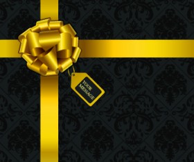 Beautiful bow holiday cards vector set 14