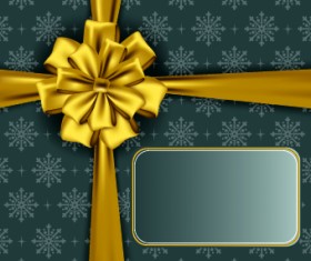 Beautiful bow holiday cards vector set 02