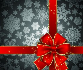 Beautiful bow holiday cards vector set 04