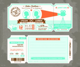 Honeymoon Travel ticket vector 01