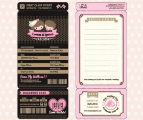 Honeymoon Travel ticket vector 02