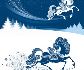 Horse year creative design elements vector 02