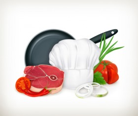 Kitchen object design elements vector 03