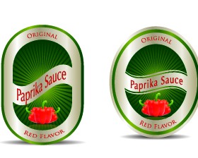 Ketchup label stickers creative vector 02