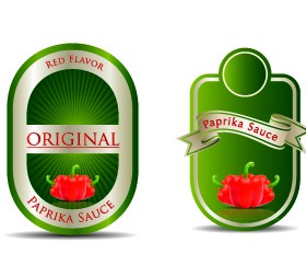 Ketchup label stickers creative vector 03