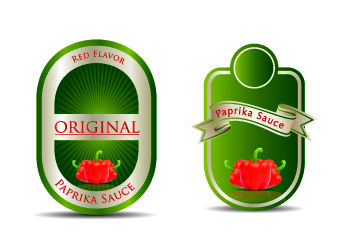 Ketchup label stickers creative vector 03