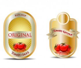 Ketchup label stickers creative vector 05