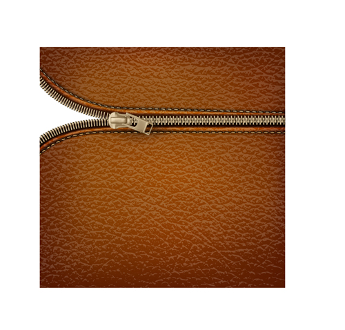 Leather objects with zipper vector 03