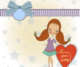 Lovely baby cards vector set 03