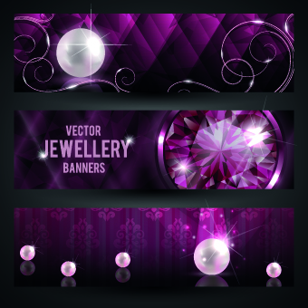 Luxury Jewellery banners design vector 01