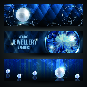 Luxury Jewellery banners design vector 02