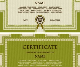 Luxury certificate template card vector 01