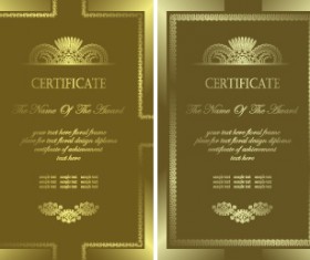Luxury certificate template card vector 02
