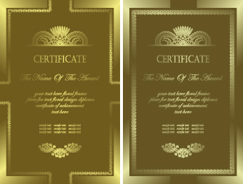 Luxury certificate template card vector 02