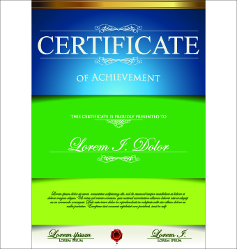 Classic color certificate design vector 01