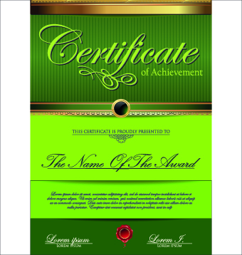 Classic color certificate design vector 04