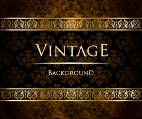 Luxury golden vintage vector background set 02