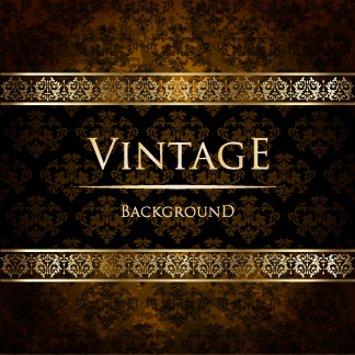 Luxury golden vintage vector background set 02