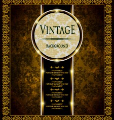 Luxury golden vintage vector background set 03