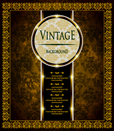 Luxury golden vintage vector background set 03