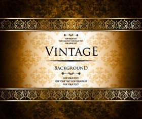 Luxury golden vintage vector background set 04