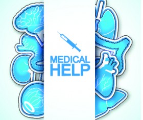 Medical help design elements vector background 02
